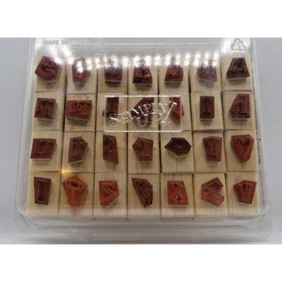 Stamp  Set of 28 stamps "Outline Alphabet Lower"  Stampin' Up! ©1998 @ 1" x 5/8" - Picture 2 of 3